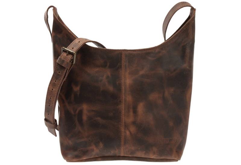 LECONI Umhängetasche mittlere Schultertasche klassische Damentasche Frauen Echtleder LE0073, hochwertiges Leder – Smartphonefach & Außenfach – Größe 30 × 30 × 9 cm von LECONI