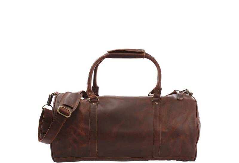 LECONI Weekender Reisetasche Damen & Herren Sporttasche Handgepäck Echt Leder LE2004, Vintage Rindsleder – Frontfach mit Reißverschluss – 53×28×28 cm von LECONI