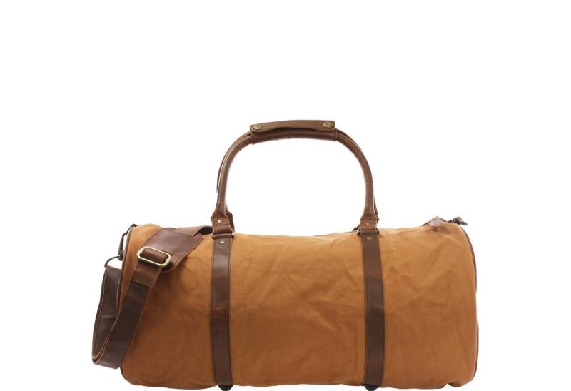 LECONI Weekender Reisetasche Damen & Herren Sporttasche vintage Leder + Canvas LE2004, Gewachster Canvas – Lederapplikationen – 53×28×28 cm von LECONI