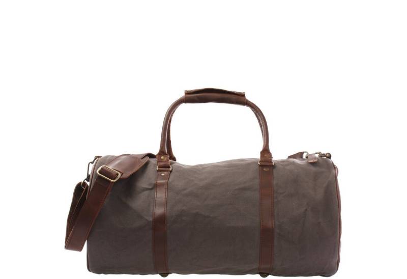 LECONI Weekender Reisetasche Damen & Herren Sporttasche vintage Leder + Canvas LE2004, Gewachster Canvas – Lederapplikationen – 53×28×28 cm von LECONI