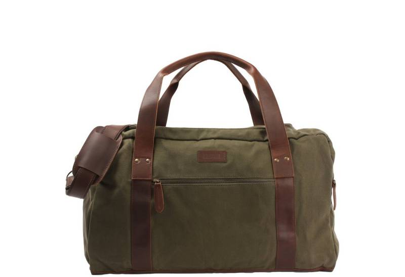 LECONI Weekender Sporttasche Reisetasche Damen & Herren Handgepäck Leder Canvas LE2014, Canvas & Leder - viele Außenfächer - 55x30x21 cm von LECONI
