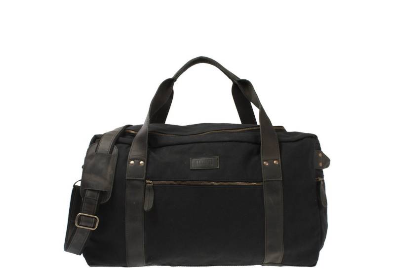 LECONI Weekender Sporttasche Reisetasche Damen & Herren Handgepäck Leder Canvas LE2014, Canvas & Leder - viele Außenfächer - 55x30x21 cm von LECONI