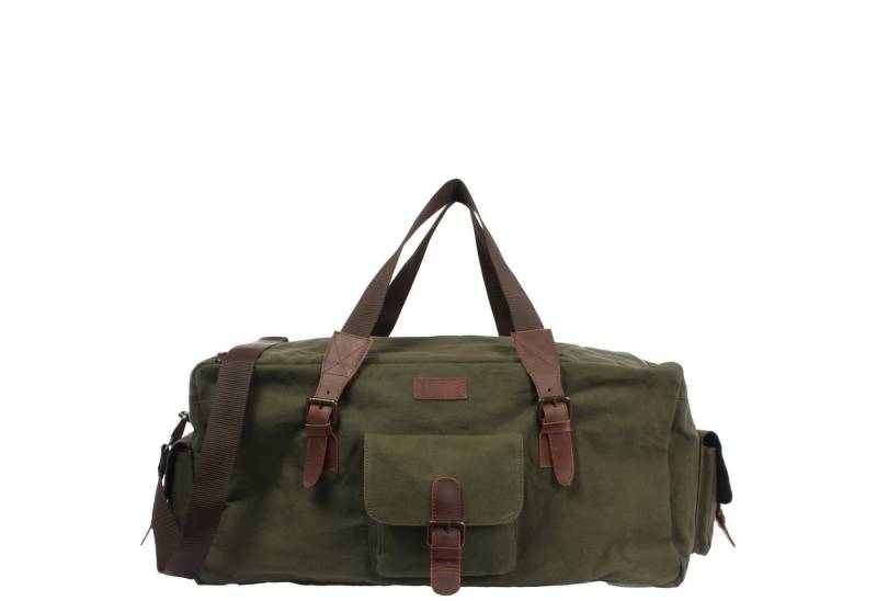 LECONI Weekender große Reisetasche Sporttasche Damen Herren Leder Canvas LE2019, Riesiges Hauptfach – viele Zusatzfächer – 60 × 30 × 30 cm von LECONI