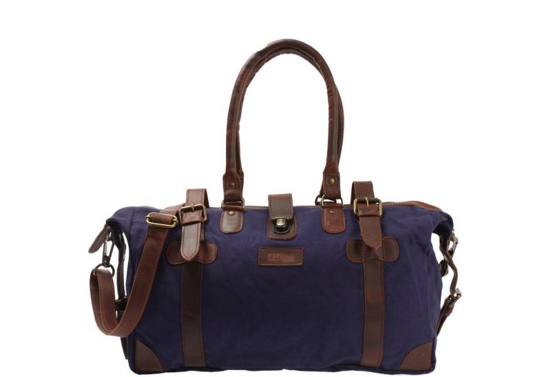 LECONI Weekender klein Handgepäck Damen Herren Leder Canvas LE2008 von LECONI