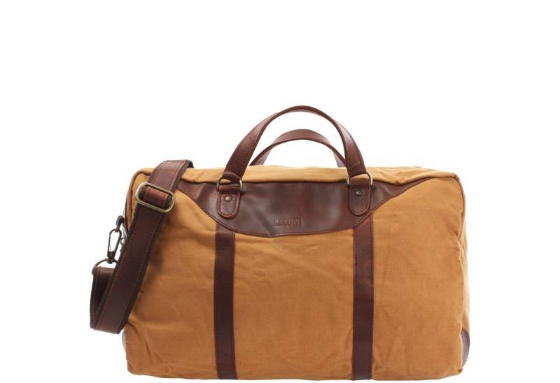LECONI Weekender kleiner Weekender Sporttasche Canvas Leder LE2009 von LECONI