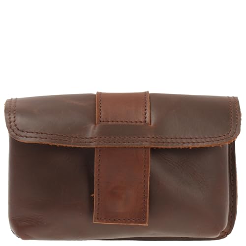 LECONI große Gürteltasche Bauchtasche Leder Hüfttasche Handytasche Ledertasche für Damen & Herren Rindsleder 18x10x6cm braun LE9030-wax von LECONI