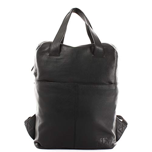 LECONI großer Rucksack Lederrucksack für Frauen und Männer DIN A4 Freizeitrucksack modern aus Nappaleder Damen Herren Leder 31x40x15cm schwarz LE1020-nap von LECONI