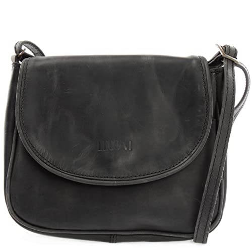 LECONI kleine Umhängetasche Damentasche Schultertasche Festivaltasche Leder 22x18x6cm grau LE3047-wax von LECONI