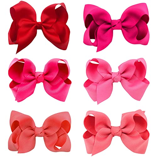 6 Stück Schleifen-Haarspangen, 3-Zoll-Pferdeschwanz-Clips, Entenschnabel-Clip-Haarschleife für Kinder, Mädchen, Frauen (6 Farben) von LECTNORE