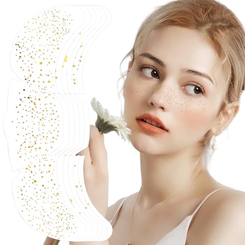 Funkelnde Face Art Sticker - 6 Stück Silber Sterne und Punkte Aufkleber Festival Gesichtsschmuck für Partys, Halloween Bühnen Make-up, Nachtclub (Mix) von LECTNORE