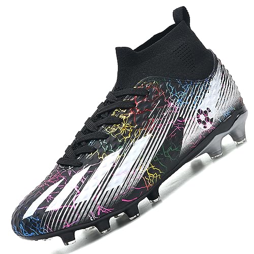 LECYGNB Fußballschuhe Herren Anti-Rutsch-Spikes Kunstrasen Fussballschuhe Jugend Kinder Professionelle Athletics Trainingsschuhe Outdoor Sport Football Schuhe Schwarz EU 38 von LECYGNB