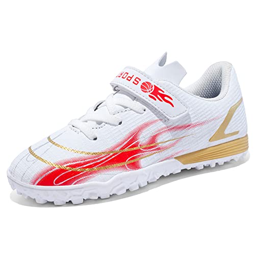 LECYGNB Fußballschuhe Kinder Professionelle Athletics Fussballschuhe Jungen Spikes Trainingsschuhe Outdoor Sport Football Schuhe Unisex Weiß 36 von LECYGNB