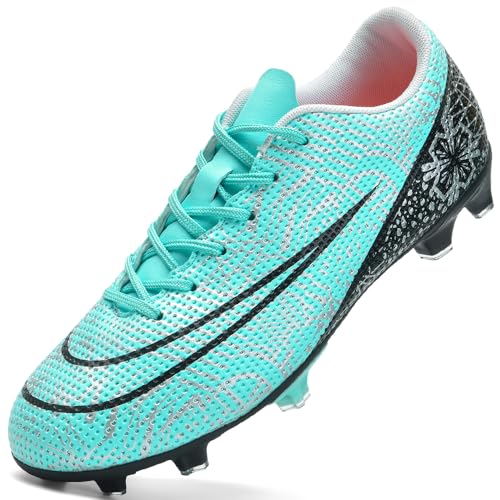 LECYGNB Fußballschuhe für Herren, atmungsaktive Spikes, Fußballschuhe, professionelles Training, Leichtathletik, Sneaker, Teenager, Outdoor-Sneaker, cyan, 39 1/3 EU von LECYGNB