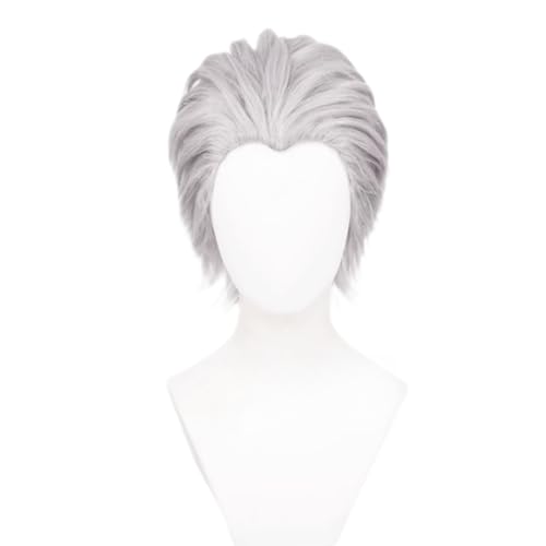 Anime Devil May Cry 5 Cosplay Vergil Perücke Silber Grau Kurze wig Anime Spiel Party Perücke Anime Devil May Cry 5 Cosplay Vergil Perücke Silber Grau Kurze wig Anime Spiel Party Perücke von LEDABAO