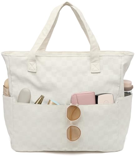 LEDAOU Große Strandtasche mit reißverschluss Damen Strandtuch Tote bag & Strandtuch Hausschuhe Wasserdicht Umhängetasche Tragetasche shopper sanddicht Pool Fitness Reisetasche familie von LEDAOU