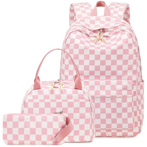 LEDAOU Schulrucksack Jungen Teenager Kinder Jugendlicher Mädchen Daypack Mädchen Freizeit Rucksack, weiße Daisy Schwarz, Rucksack (Rosaweiß) von LEDAOU