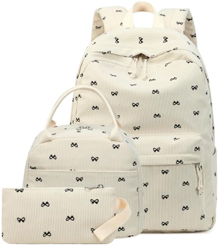 LEDAOU Schulrucksack Jungen Teenager Kinder Jugendlicher Mädchen Daypack Mädchen Freizeit Rucksack, weiße Daisy Schwarz, Rucksack (Schwarze Schmetterlingsknoten2) von LEDAOU