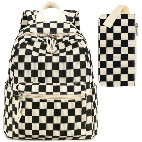 LEDAOU klein Rucksack für Damen Mini-Rucksack Geldbeutel für Mädchen Teenager Kinder Schule Reisen Schultertasche 2-teiliges Damen-Rucksäcke-Set von LEDAOU