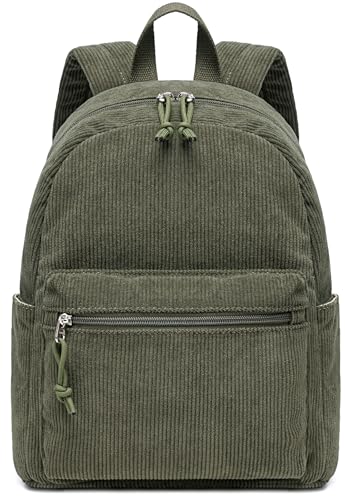 LEDAOU klein Rucksack für Damen Mini-Rucksack Geldbeutel für Mädchen Teenager Kinder Schule Reisen Schultertasche Kleiner Rucksäcke Damen (Armee Grün) von LEDAOU