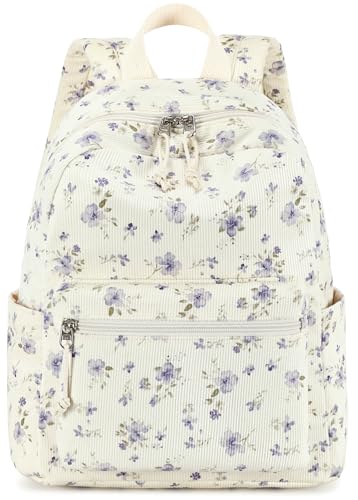 LEDAOU klein Rucksack für Damen Mini-Rucksack Geldbeutel für Mädchen Teenager Kinder Schule Reisen Schultertasche Kleiner Rucksäcke Damen (Kleine Blumen 201) von LEDAOU
