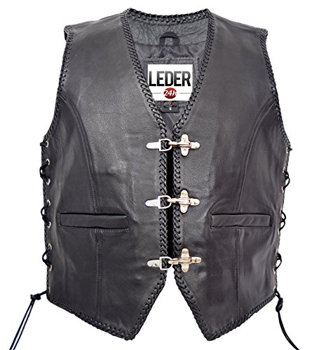 LEDER KUTTE LEDERWESTE MOTORRAD CLUB WESTE HERREN BIKERWESTE - 1050 - SP (5XL) von LEDER24H