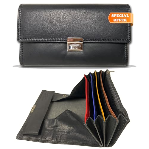LEDEREX®Kellner Geldbörse Kellnerportemonnaie Echt Nappa Leder mit RFID Schutz Bedienungsgeldbeutel Kellnerbörse Taxi Portemonnaie Pizza Fahrer Kellnergeldbeutel Großes Münzfach von LEDEREX