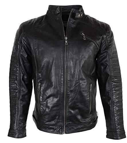 LEDERJACKE Herren Biker Viktor - Premium Büffel Leder (Echtleder) von LEDERJACKE