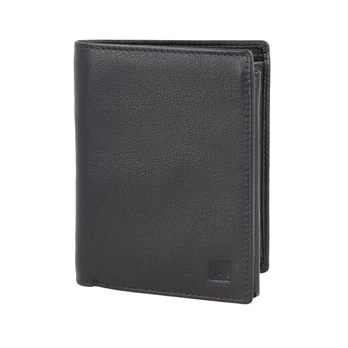 LEDEROW Geldbörse Herren Leder Schwarz - Hochformat Geldbeutel inkl. Geschenkbox - Männer Portemonnaie RFID Schutz mit Münzfach - Portmonee Wallet Brieftasche Mann groß (Schwarz) von LEDEROW