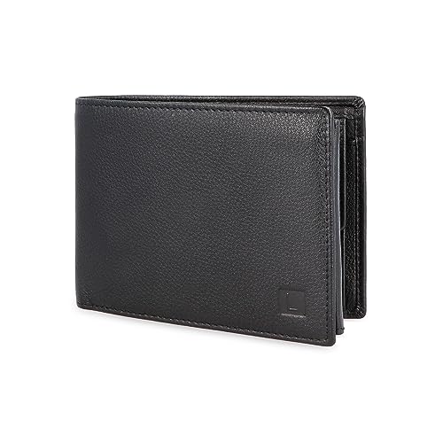 LEDEROW Geldbörse Herren Leder Schwarz - Querformat Geldbeutel inkl. Geschenkbox - Männer Portemonnaie RFID Schutz mit Münzfach - Portmonee Wallet Brieftasche Mann groß (Schwarz) von LEDEROW