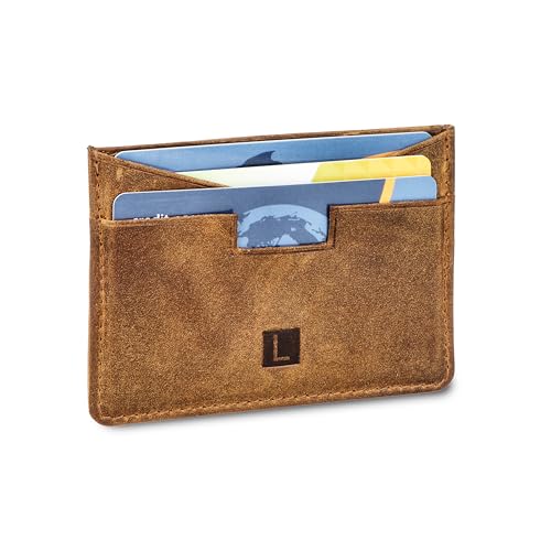 LEDEROW Kartenetui Herren Braun Hunter Leder dünn - Kreditkartenetui mit Münzfach - Mini Geldbeutel Damen und Herren - Slim Wallet RFID Schutz (Hunter Braun) von LEDEROW