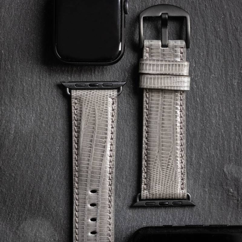 Echt Teju Eidechsenleder Apple Watch Armband Made in Germany von LEDERTIQUE