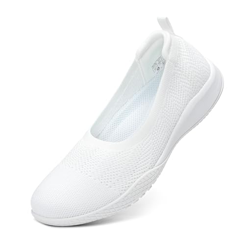 LEDINEY Flache Damen-Schlupfschuhe für den ganzen Tag, Weiss/opulenter Garten, 38 EU LEDINEY Flache Damen-Schlupfschuhe für den ganzen Tag, Weiss/opulenter Garten, 38 EU von LEDINEY