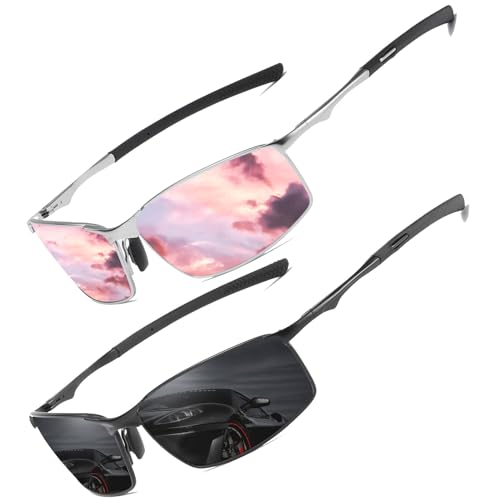 Polarisierte Pilotenbrille Sonnenbrille Herren Damen Freien Leichtgewicht Metallrahmen Angeln Golf Fahren Stilvoll Retro Flieger brille Cat 3 CE von LEDING&BEST