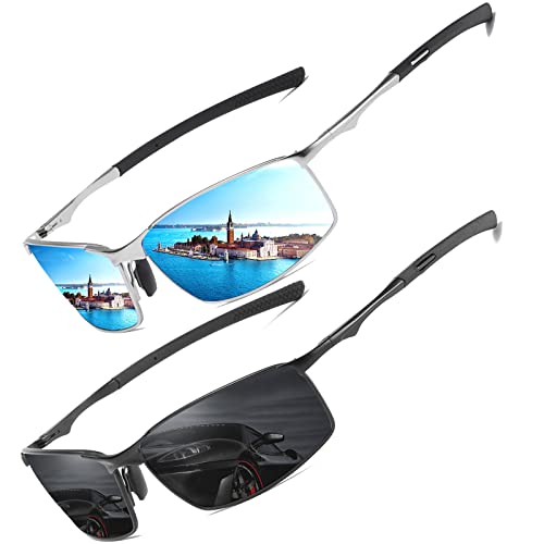 Polarisierte Pilotenbrille Sonnenbrille Herren Damen Freien Leichtgewicht Metallrahmen Angeln Golf Fahren Stilvoll Retro Flieger brille Cat 3 CE von LEDING&BEST