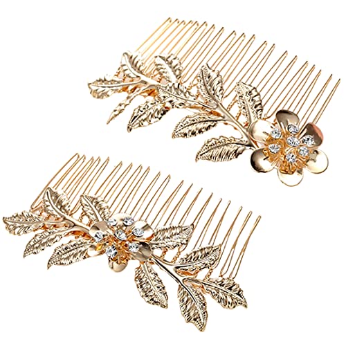 LEDSHLIU Damen Haarkamm, Legierung Strass Haar Seitenkamm Blume Kristall Haarspange Hochzeit Haarkamm Brautschmuck Haarspange Kamm Französisch Haarschmuck Damen und Mädchen von LEDSHLIU