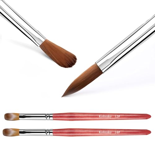 LEDSUUEI 12/14 Acryl Pinsel für Nägel: Nagel Pinsel für Acrylpulver für Nägel Acryl Liquid Pinsel für Gelnägel Nail Brush Nailart Pinsel Acryl Puder Acryl Nägelset Geschenkset Frauen von LEDSUUEI