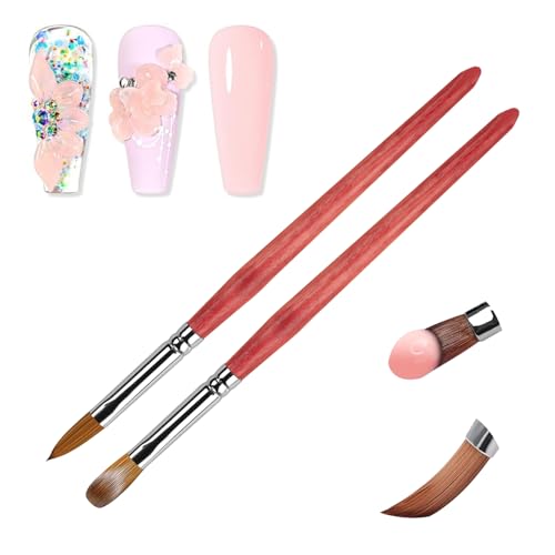LEDSUUEI 8/12 Acryl Pinsel für Nägel: Nagel Pinsel für Acrylpulver für Nägel Acryl Liquid Pinsel für Gelnägel Nail Brush Nailart Pinsel Acryl Puder Acryl Nägelset Geschenkset Frauen von LEDSUUEI