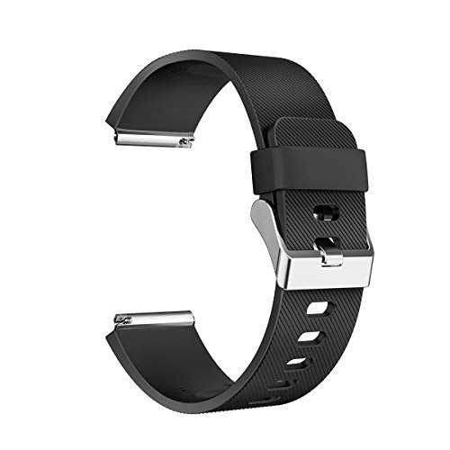 LEEFOX kompatible Fitbit Blaze Bänder Rahmen, Special Edition Ersatzband für Fitbit Blaze Smart Fitness Watch Sport Zubehör Armbänder klein groß Männer Frauen Jungen Mädchen, Large, R20 Schwarz von LEEFOX