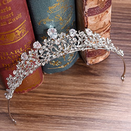 Braut Zirkon Luxus Hochzeit Frauen Elegante Schmuck Kopfbedeckung Prinzessin Kronen Für Frauen von LEEINTO