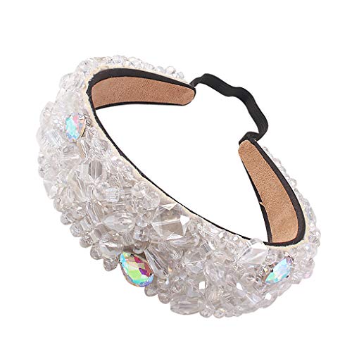 Hochzeit Brautschmuck Stirnband Klares Kristallglas Bohrer Perlenstickerei Blumen Haarband Bankett Party Kopfschmuck Haarbänder Für Frauen Workout Haarbänder Für Frauen Haarbänder von LEEINTO