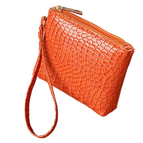 LEEINTO 2024 Brieftasche Alligator Textur Kreditkarte Bank Karte Halter Frau Mädchen Kurze Art Geldbörse Kupplung Einfarbig Brieftasche von LEEINTO