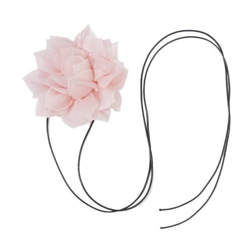 LEEINTO Blumen-Choker-Halskette, einzigartige handgefertigte Blumen-Choker-Halskette, exquisite Kragenkette mit Blume, Vintage-Stil, Stoffkragen für Frauen und Mädchen von LEEINTO