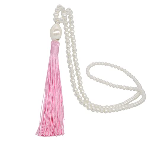 LEEINTO Charm-Halskette, elegante lange Anhänger-Halskette, Pullover-Kette, einfache Perlen-Perlen-Halskette, Temperament-Halskette, Party-Schmuck von LEEINTO