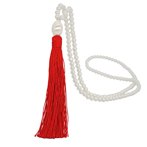 LEEINTO Charm-Halskette, elegante lange Anhänger-Halskette, Pullover-Kette, einfache Perlen-Perlen-Halskette, Temperament-Halskette, Party-Schmuck von LEEINTO