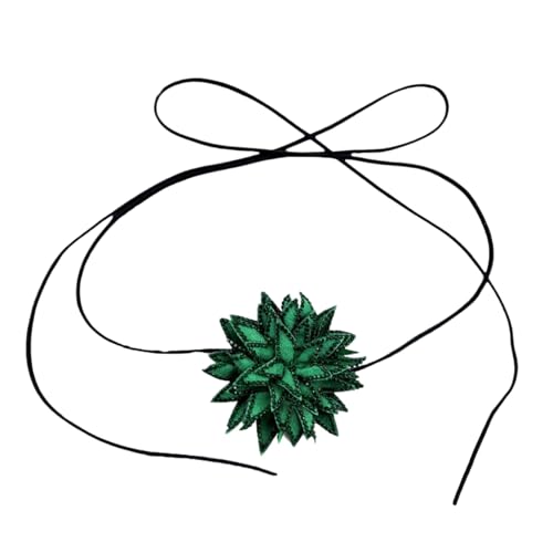 LEEINTO Halskette, zarter Blumen-Halsschmuck, Vintage-Diamant-Halskette, Retro-Seil-Halskette, Stoffmaterial, geeignet für jeden Anlass von LEEINTO