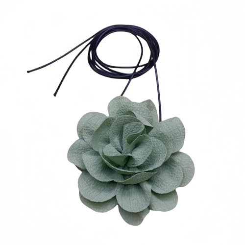 LEEINTO Halskette aus Stoff mit Blumen-Halsband, einzigartige Blumen-Schlüsselbeinkette, Stoffmaterial, geeignet für Hochzeiten, Geburtstage und Partys von LEEINTO