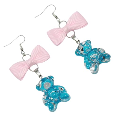 LEEINTO Ohrring Mode Schleife Ohrringe Cartoon Candy Bär Anhänger Ohrringe Bunte Harz Ohrringe Tropfen Danglers Charm Schmuck Geschenk von LEEINTO