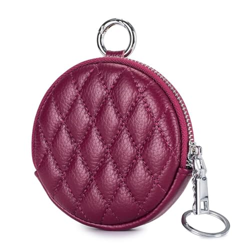 LEEINTO Stilvolle runde Münzgeldbörse, Kleingeldtasche, Kopfhörertasche für Damen, kleine Handtasche mit Reißverschluss von LEEINTO