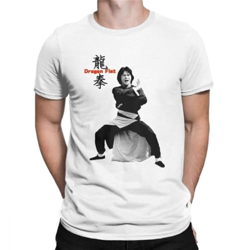 Dragon Fist Jackie Chan Men Printing T ShirtFunny Homme T-Shirt Pure Cotton Sweatshirt Oversized White L White von LEEKATO