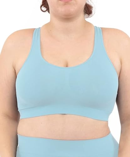 LEELA LAB Bralette Damen, Bügelfreier BH bietet Unterstützung ohne zu Spannen, mit Nahtloser Technologie - Made in Italy (Aqua Green, XXL) von LEELA LAB